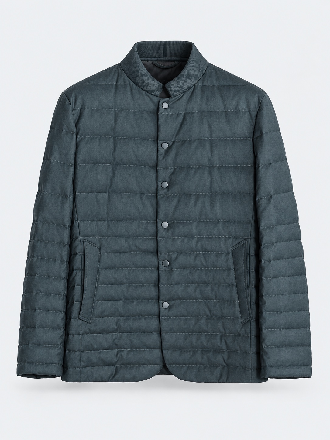 Slate quilted snap jacket