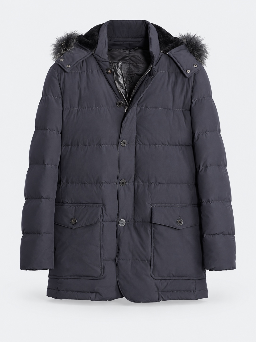 Navy hooded parka