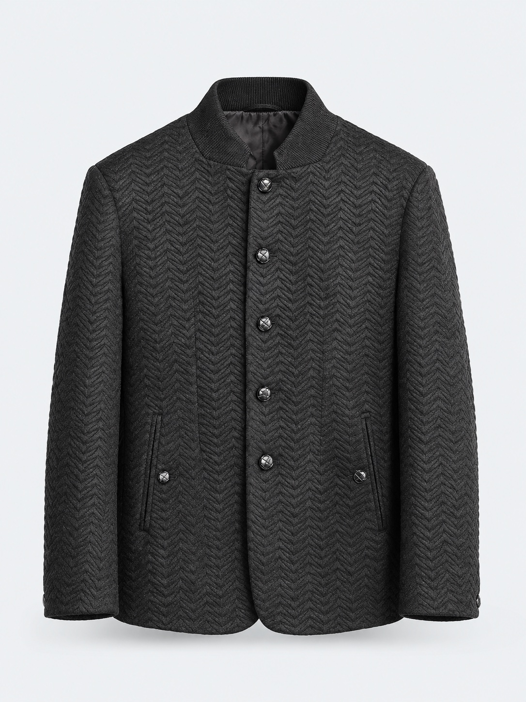 Black textured bomber