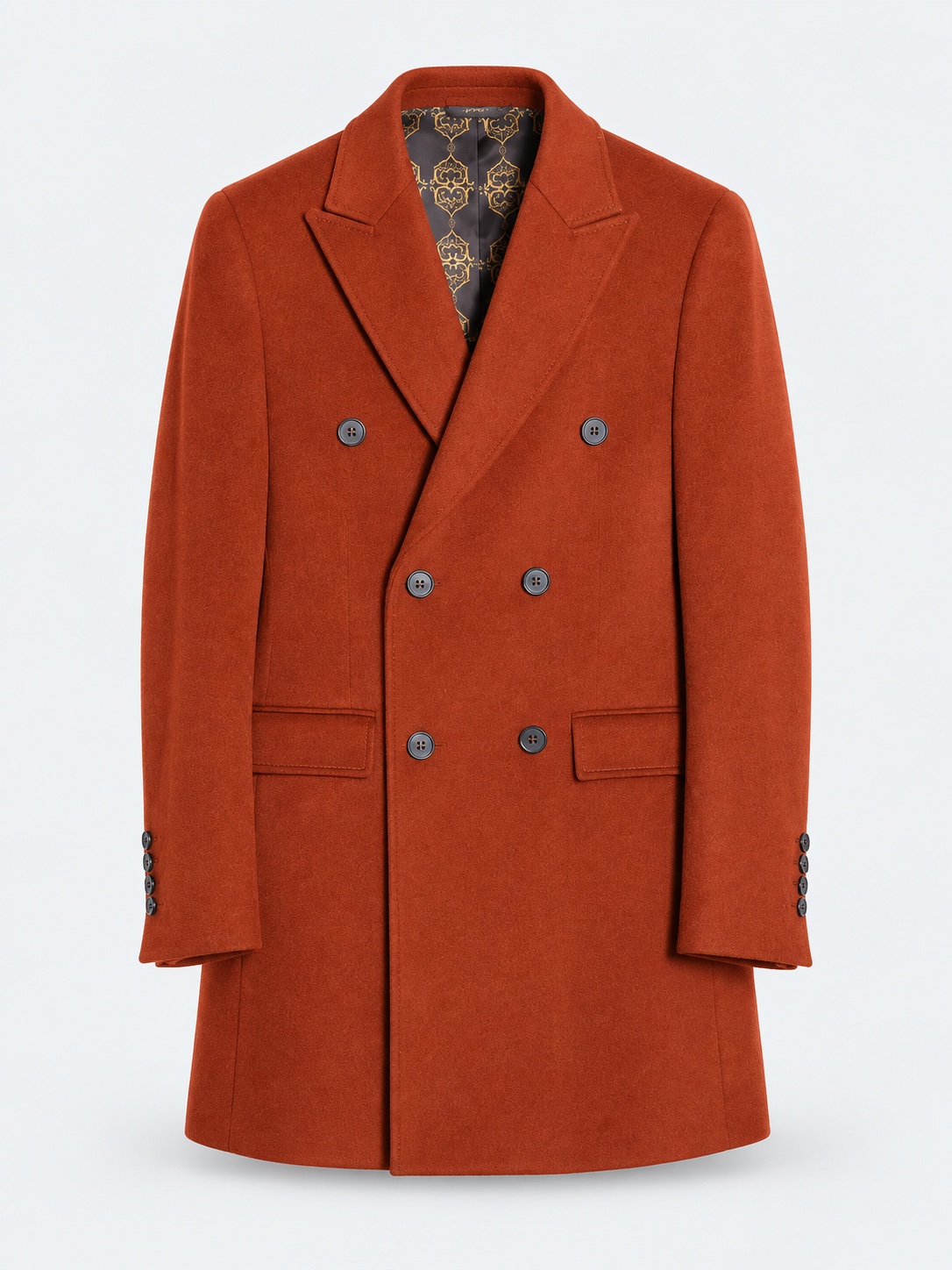 Rust double-breasted coat