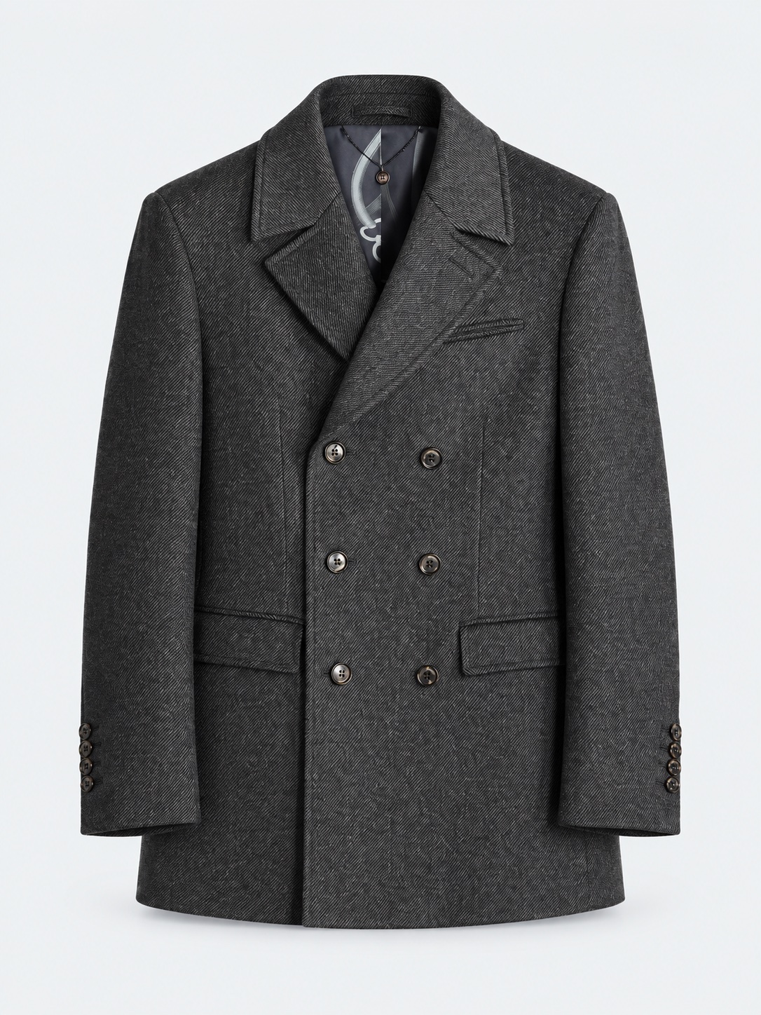 Charcoal double-breasted coat