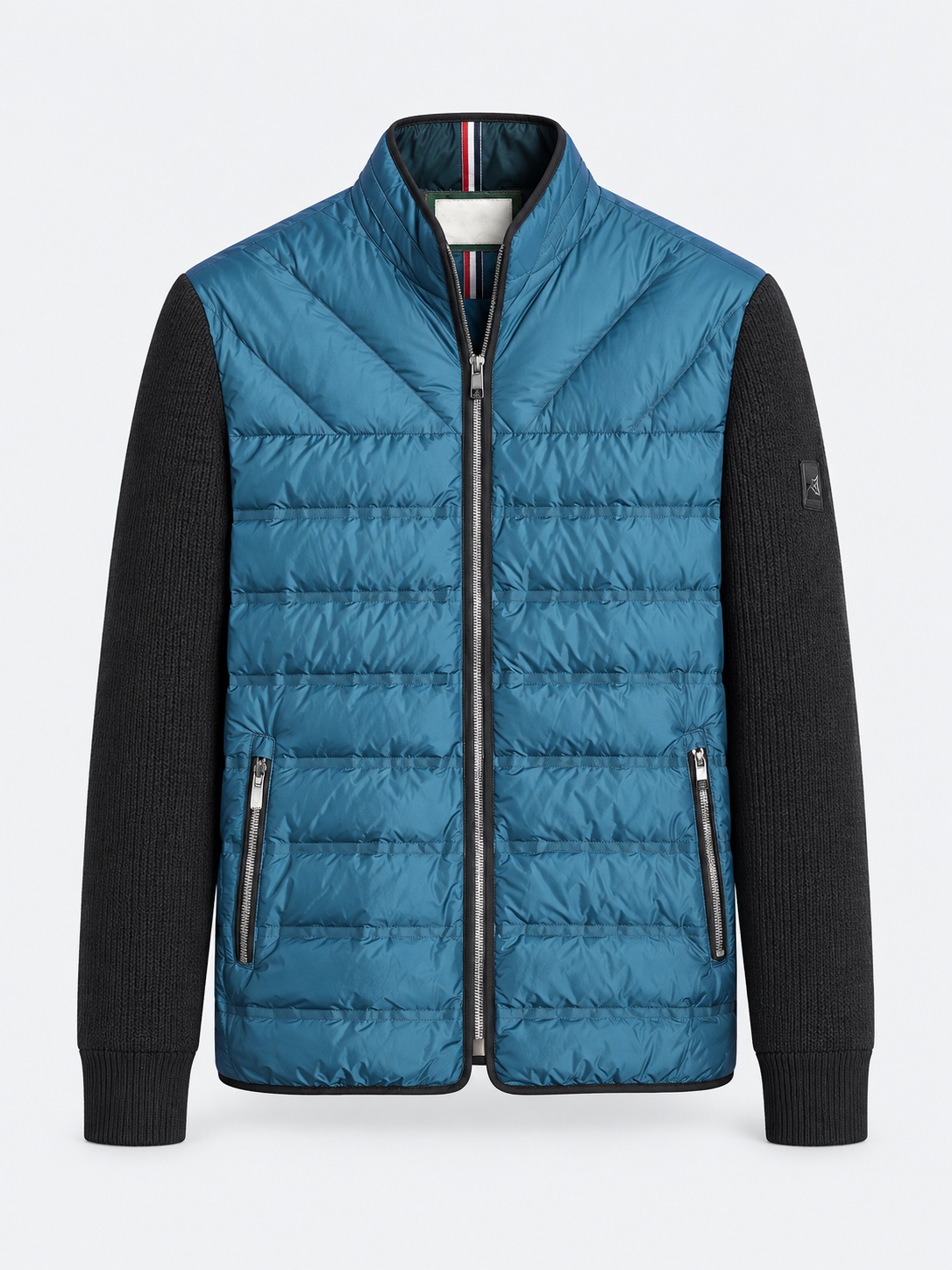 Blue hybrid zip jacket
