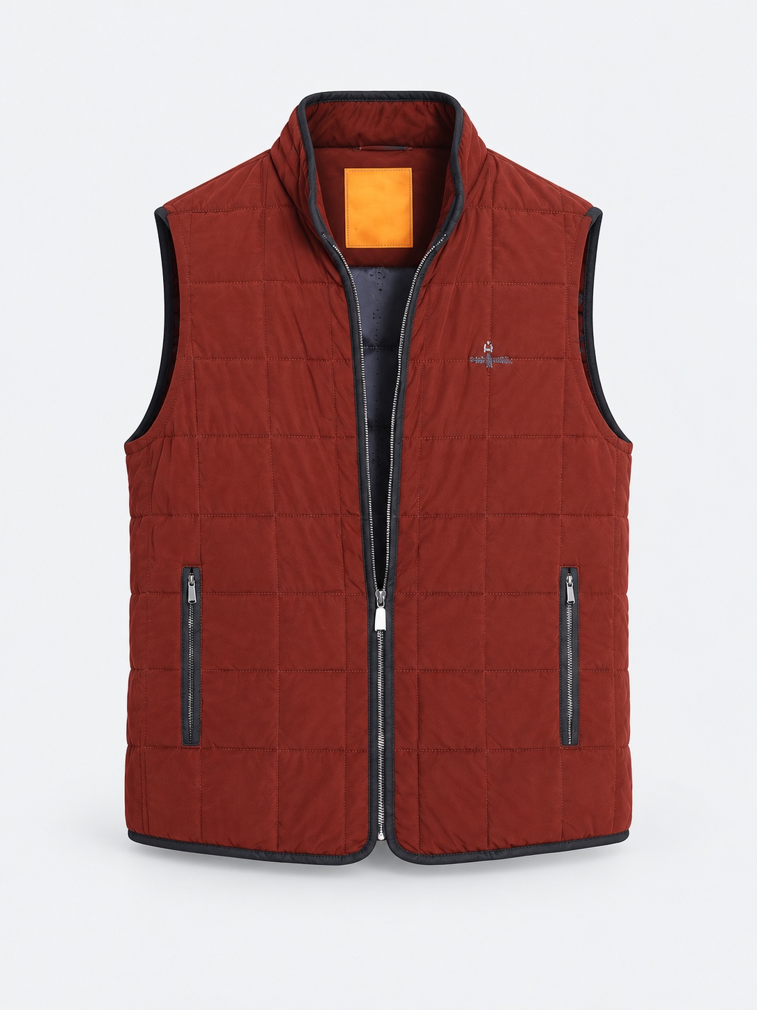 Rust quilted vest
