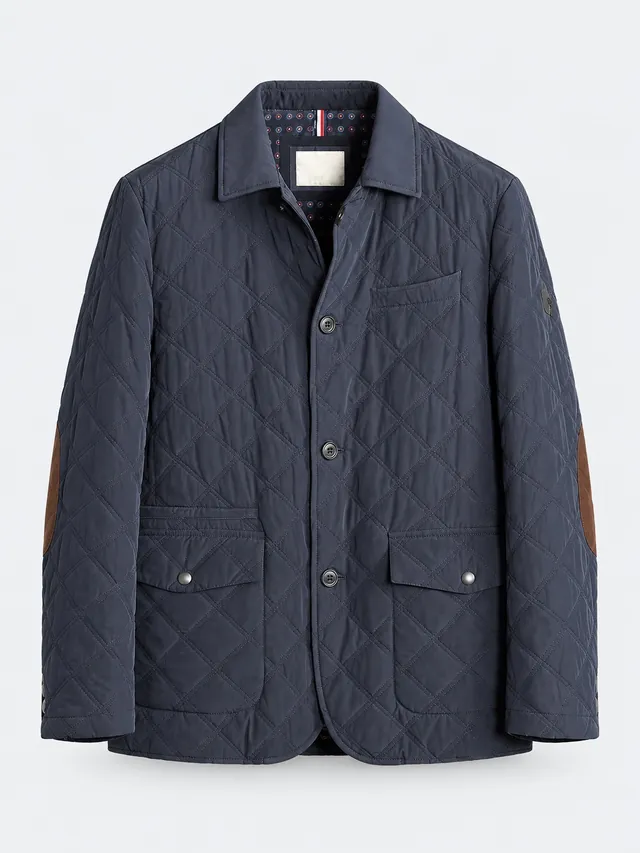 Navy quilted field jacket